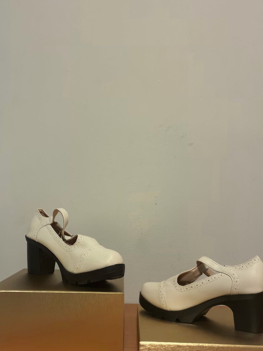 Women’s Cream Mary Jane Platform Heels